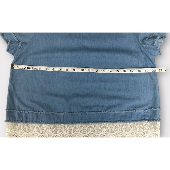 The Impeccable Pig Womens M Short Sleeve Denim Shirt Cotton - Picture 5 of 9